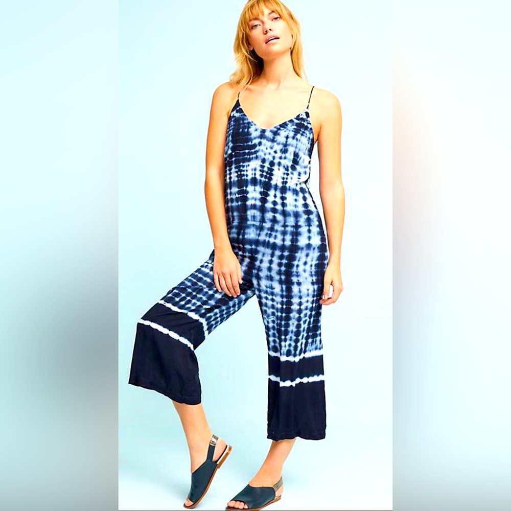 Anthropologie Cloth & Stone Oceana Tie-Dye Jumpsuit - Size M